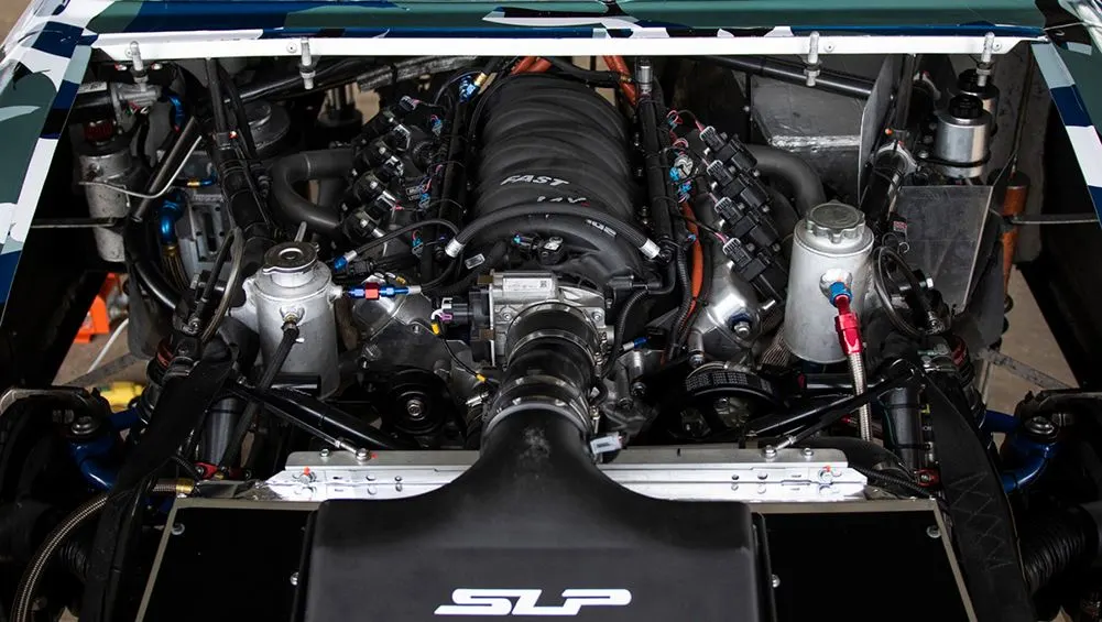 engine of a supercar